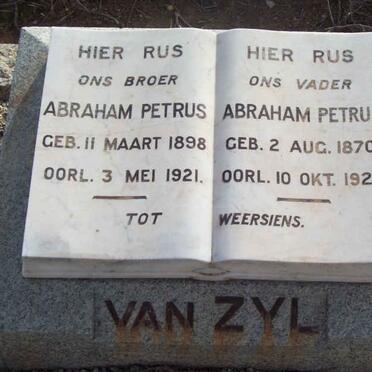ZYL Abraham Petrus, van 1870-1922 :: VAN ZYL Abraham Petrus 1898-1921