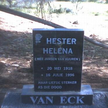 ECK Hester Helena, van nee JANSEN VAN VUUREN 1918-1996