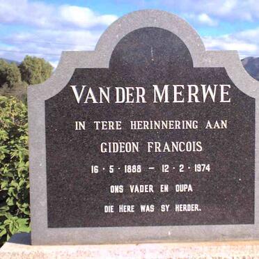 MERWE Gideon Francois, van der 1888-1974