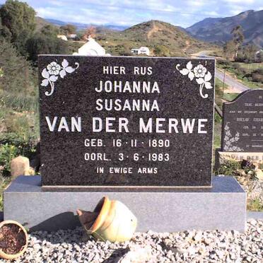 MERWE Johanna Susanna, van der 1890-1983