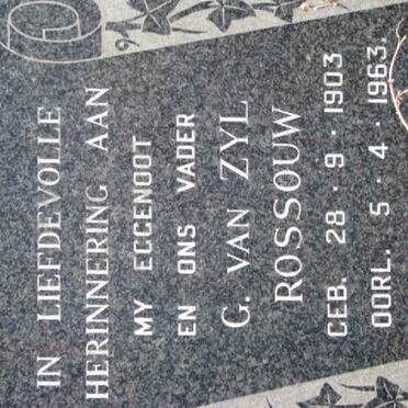 ROSSOUW G. van Zyl 1903-1963
