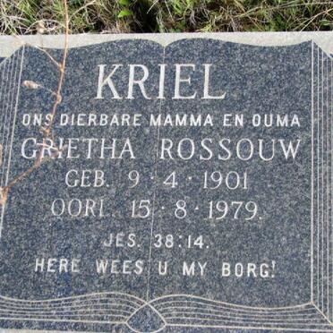 KRIEL Grietha nee ROSSOUW 1901-1979