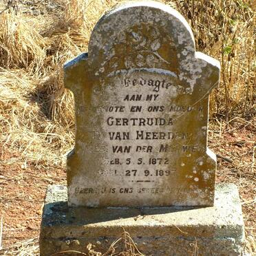 HEERDEN Gertruida P., van nee VAN DER MERWE 1872-1897
