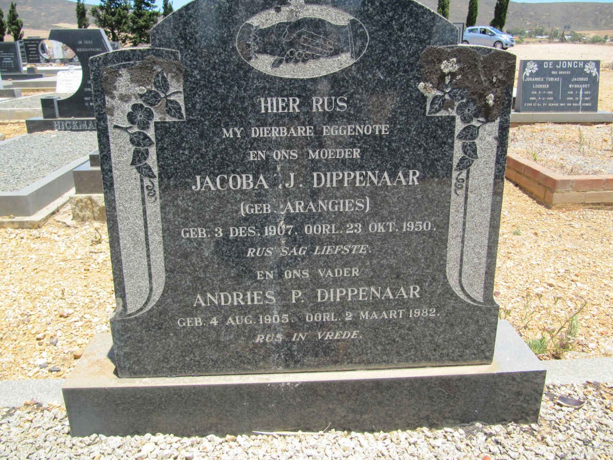 DIPPENAAR Andries P. 1905-1982 &amp; Jacoba J. ARANGIES 1907-1950