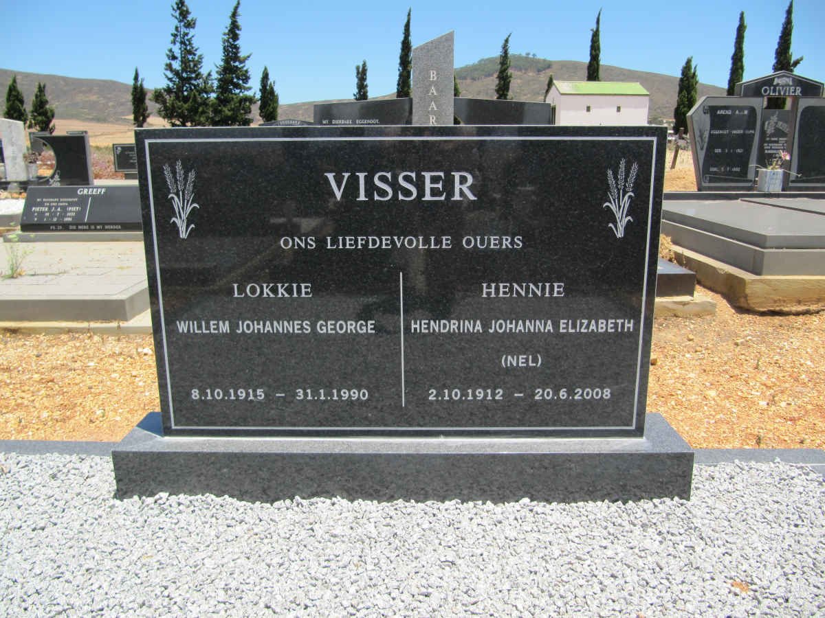 VISSER Willem Johannes George 1915-1990 &amp; Hendrina Johanna Elizabeth NEL 1912-2008