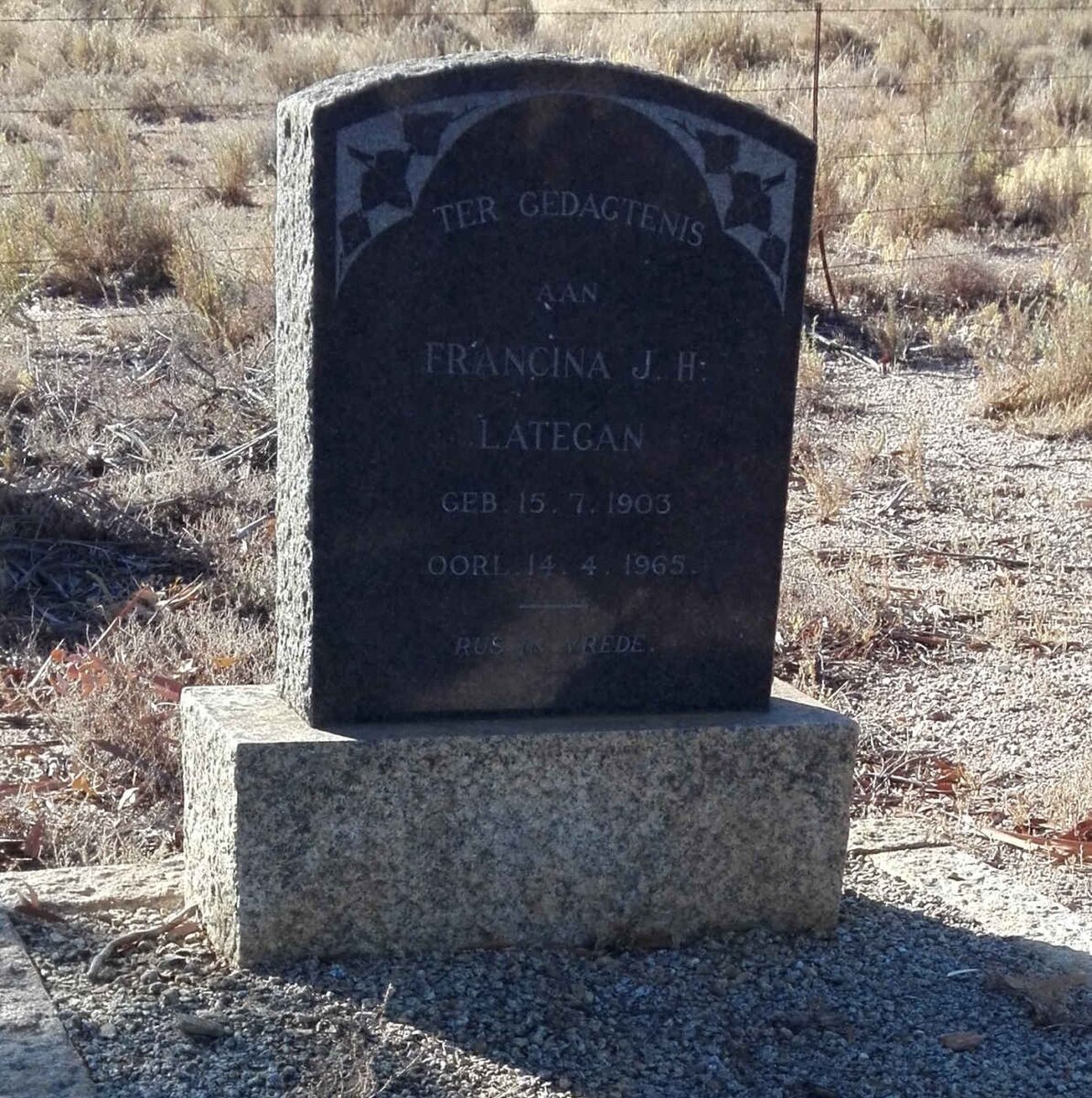 LATEGAN Francina J.H. 1903-1965