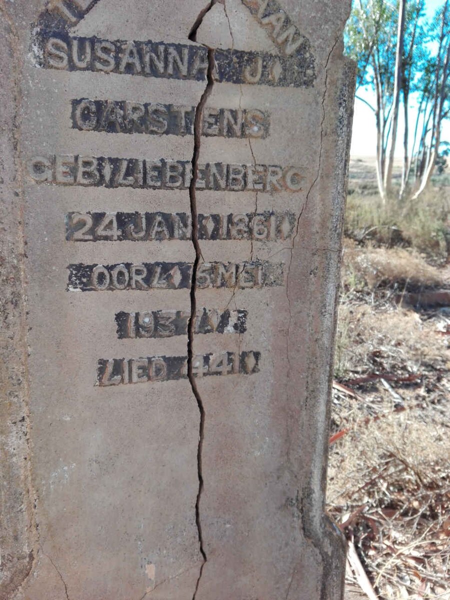 CARSTENS Susanna J. nee LIEBENBERG 1861-1937