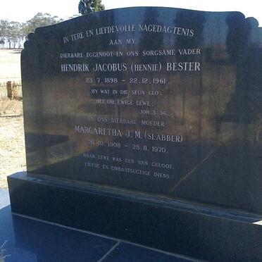 BESTER Hendrik Jacobus 1898-1961 &amp; Margaretha J.M. SLABBER 1908-1970