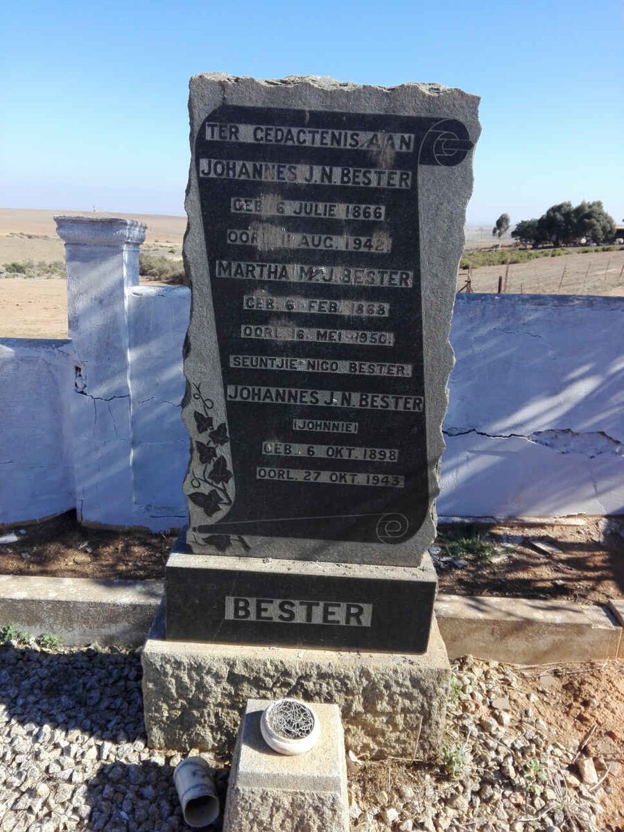 BESTER Johannes J.N. 1866-1942 & Martha M.J. 1868-1950 :: BESTER Seuntjie Nico :: BESTER Johannes J.N. 1898-1943