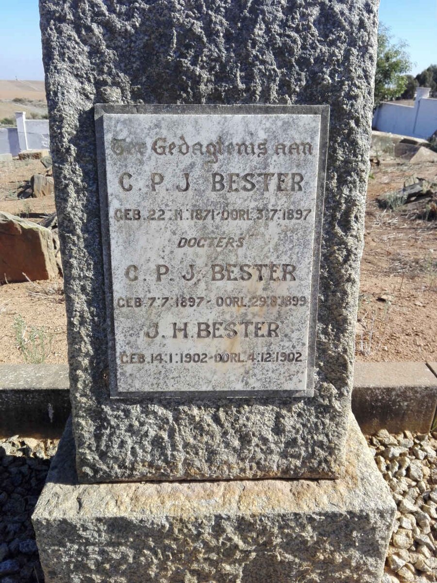 BESTER C.P.J. 1871-1897 :: BESTER C.P.J. 1897-1899 :: BESTER J.H. 1902-1902