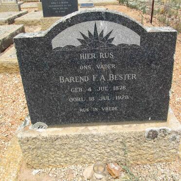 BESTER Barend F.A. 1876-1928