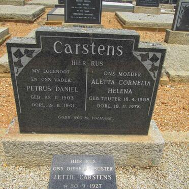 CARSTENS Petrus Daniel 1903-1961 &amp; Aletta Cornelia Helena TRUTER 1908-1978 :: CARSTENS Lettie 1927-1995