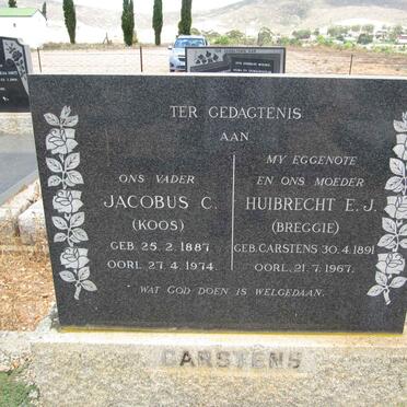 CARSTENS Jacobus C. 1887-1974 &amp; Huibrecht E.J. CARSTENS 1891-1967