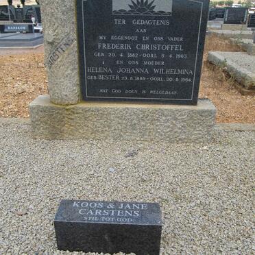 CARSTENS Frederick Christoffel 1882-1963 &amp; Helena Johanna Wilhelmina BESTER 1889-1964