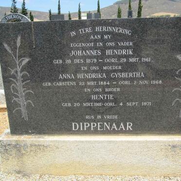 DIPPENAAR Johannes Hendrik 1879-1961 &amp; Anna Hendrika Gysbertha CARSTENS 1884-1968 :: DIPPENAAR Hentie 1921-1971