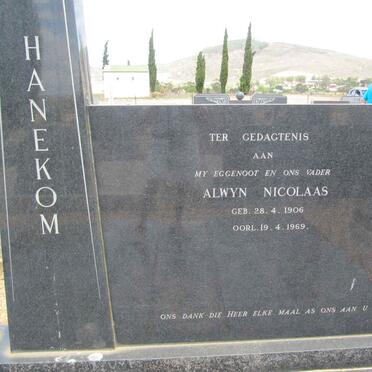 HANEKOM Alwyn Nicolaas 1906-1969