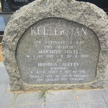 KELLERMAN Matthys Louis 1917-1976 &amp; Hermina Aletta PIETERSE 1921-1981