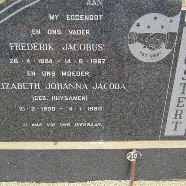 MOSTERT Frederik Jacobus 1884-1967 &amp; Elizabeth Johanna Jacoba HUYSAMEN 1890-1980
