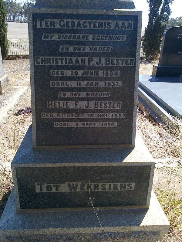 BESTER Christiaan P.J. 1884-1937 &amp; Helie F.J. 1887-1966