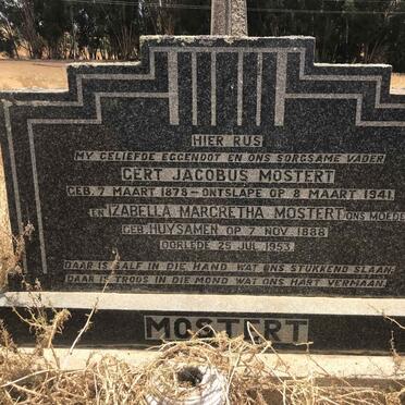 MOSTERT Gert Jacobus 1878-1941 & Izabella Margretha HUYSAMEN 1888-1953