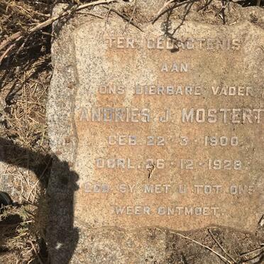 MOSTERT Andries J. 1900-1928