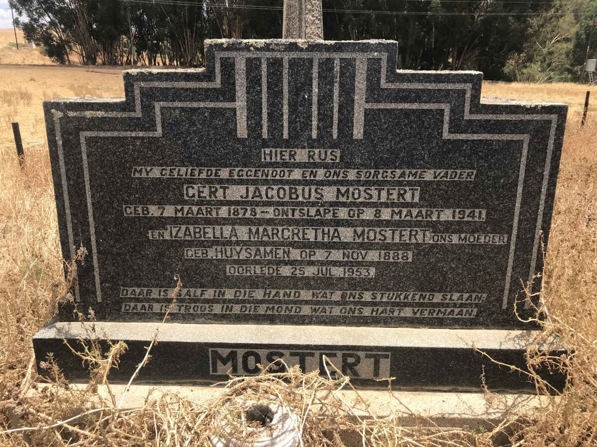 MOSTERT Gert Jacobus 1878-1941 & Izabella Margretha HUYSAMEN 1888-1953