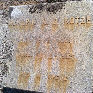 KOTZE Hendrik M.D. 1898-1965