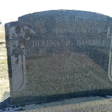 HANEKOM Helena B. nee KOTZE 1876-1952
