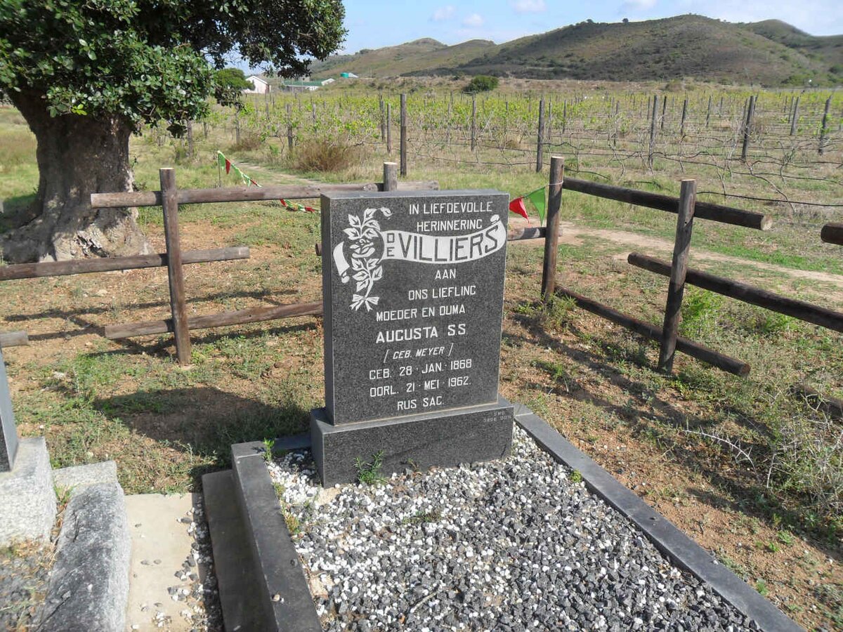 VILLIERS Augusta S.S., de nee MEYER 1868-1962