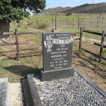 VILLIERS Augusta S.S., de nee MEYER 1868-1962