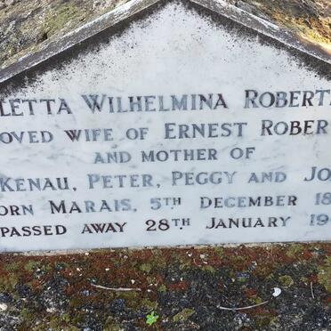 ROBERTSON Aletta Wilhelmina nee MARAIS 1894-1961