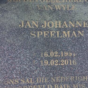 SPEELMAN Jan Johannes 1951-2016