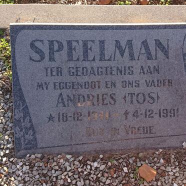 SPEELMAN Andries 1941-1991
