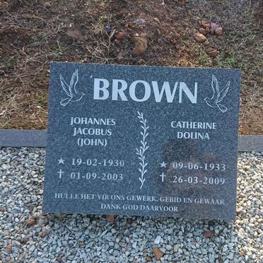 BROWN Johannes Jacobus 1930-2003 & Catherine Dolina 1933-2009