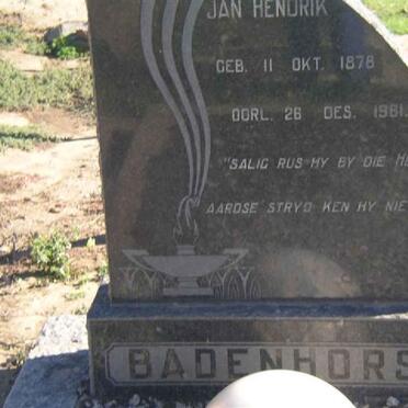 BADENHORST Jan Hendrik 1878-1961