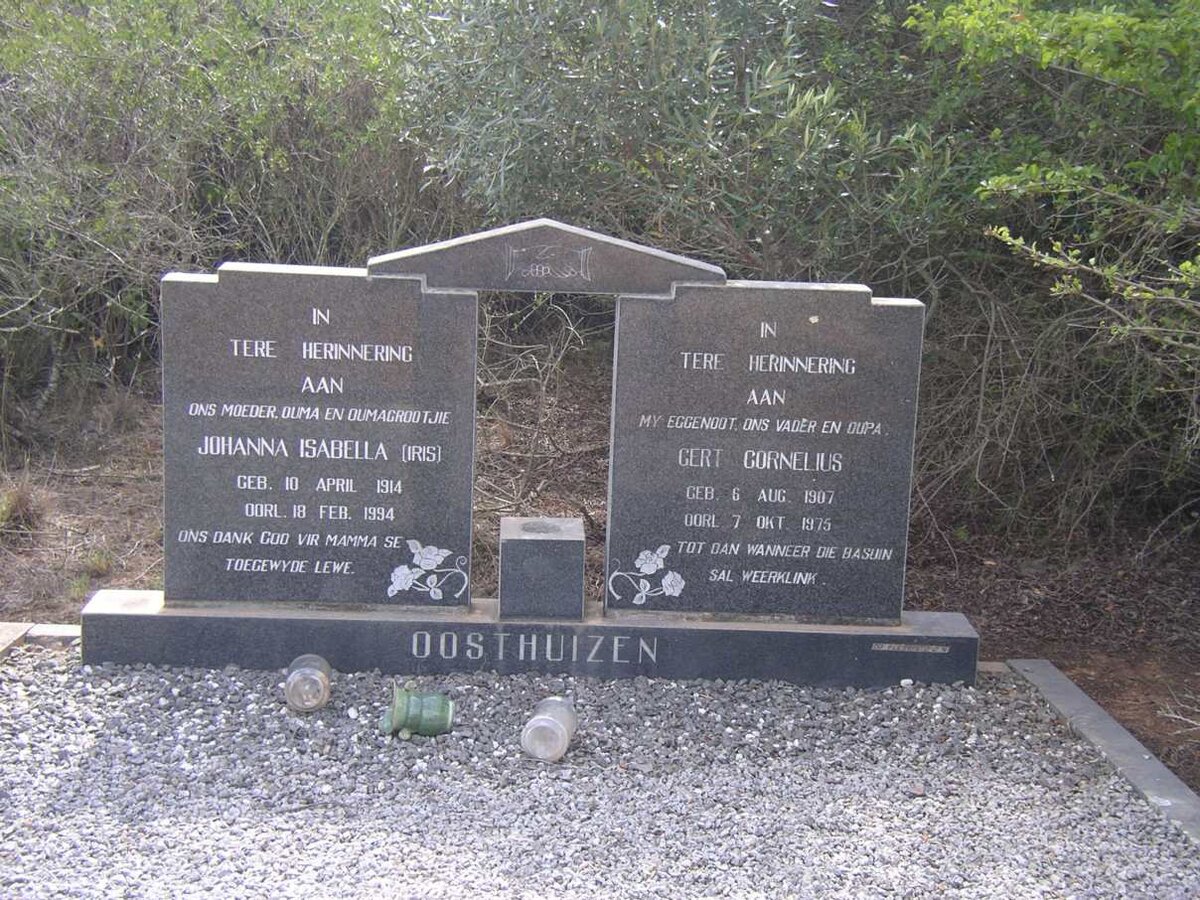 OOSTHUIZEN Gert Cornelius 1907-1975 &amp; Johanna Isabella 1914-1994