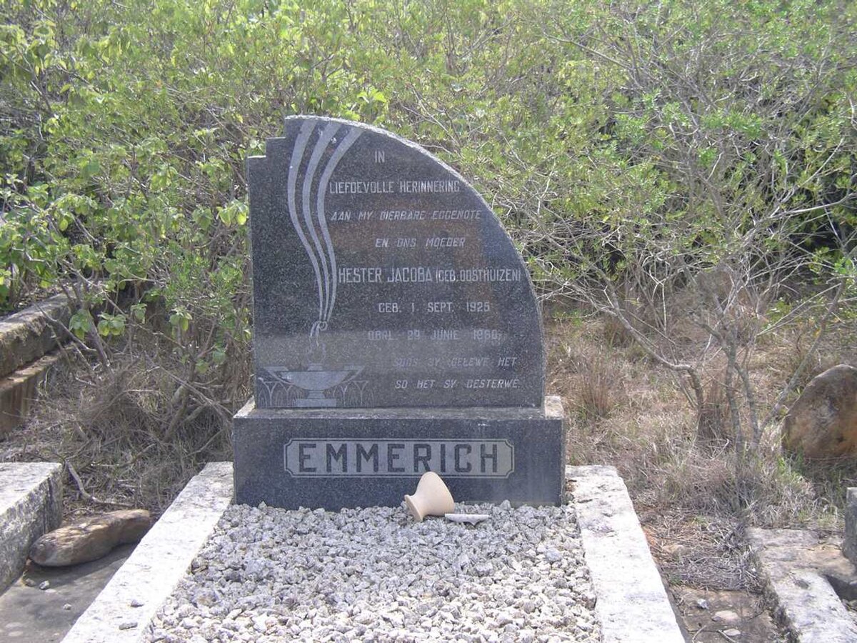 EMMERICH Hester Jacoba nee OOSTHUIZEN 1925-1988