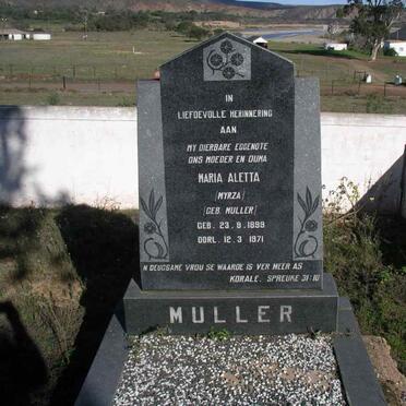 MULLER Maria Aletta nee MULLER 1899-1971