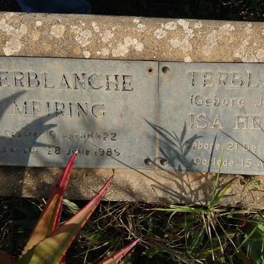 TERBLANCHE Meiring 1922-1989 &amp; Isa Hedwig JERWITZ 1922-1969
