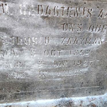 ZAAYMAN Petrus D. 1852-1927