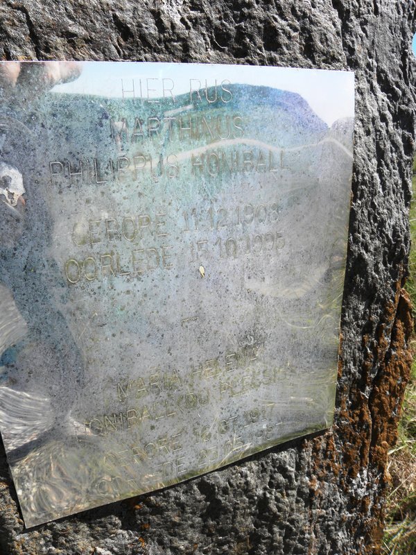 HONIBALL Marthinus Philippus 1908-1995  &amp; Maria Helena DU PLESSIS 1917-1987