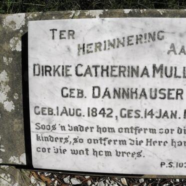 MULLER Dirkie Catherina nee DANNHAUSER 1842-1933