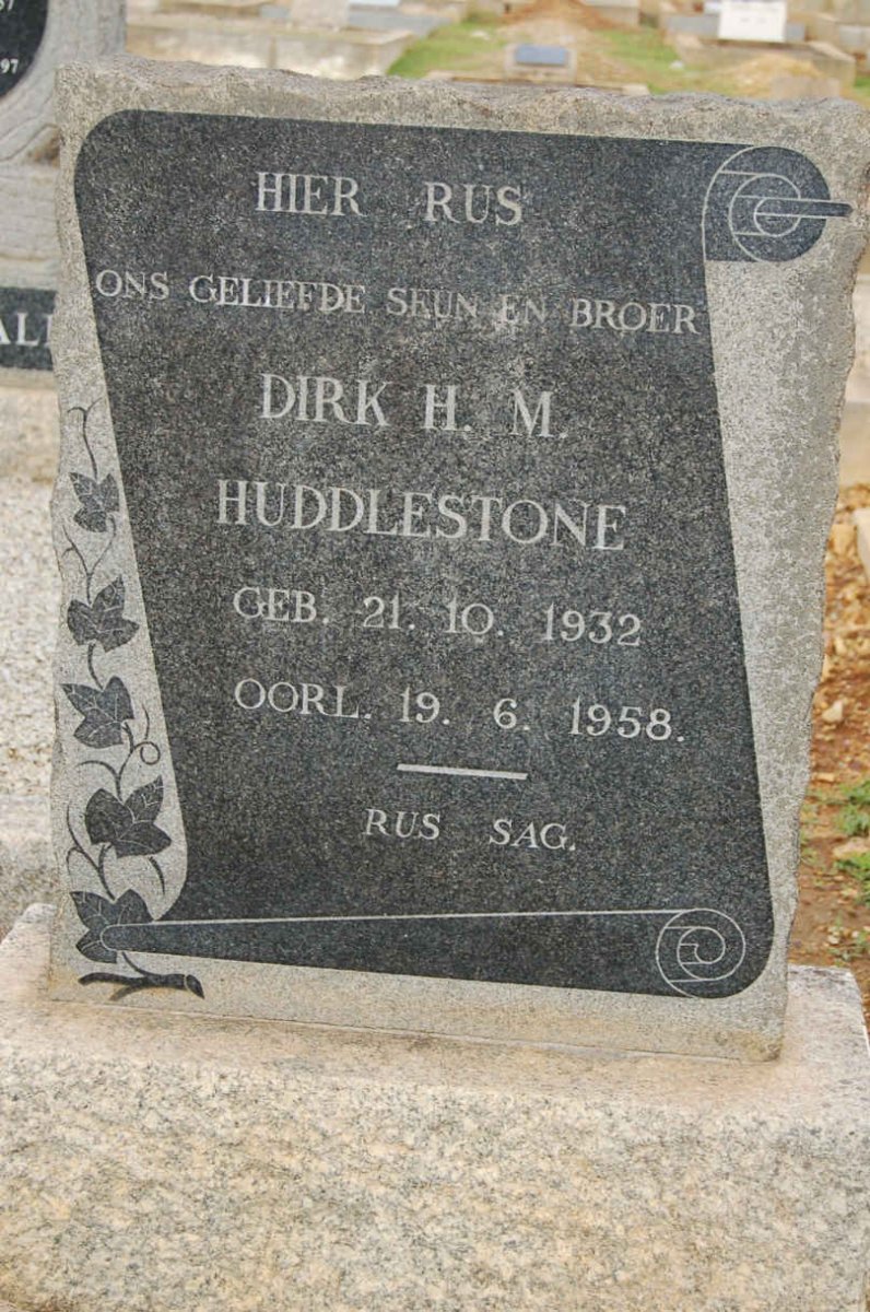 HUDDLESTONE Dirk H.M. 1932-1958