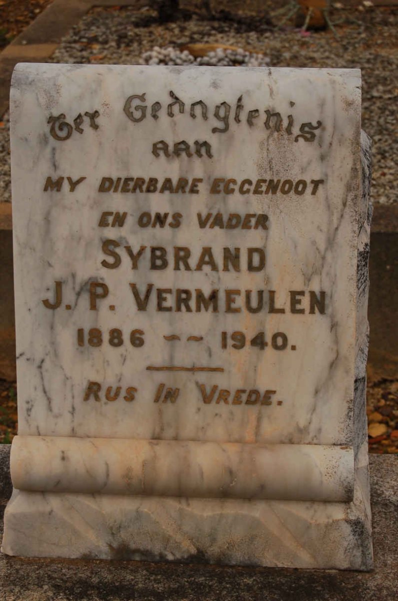 VERMEULEN Sybrand J.P. 1886-1940