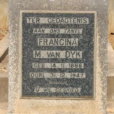 DYK Francina M., van 1866-1947