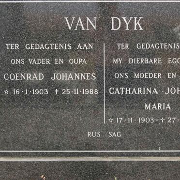 DYK Coenrad Johannes, van 1903-1988 &amp; Catharina Johanna Maria 1903-1983