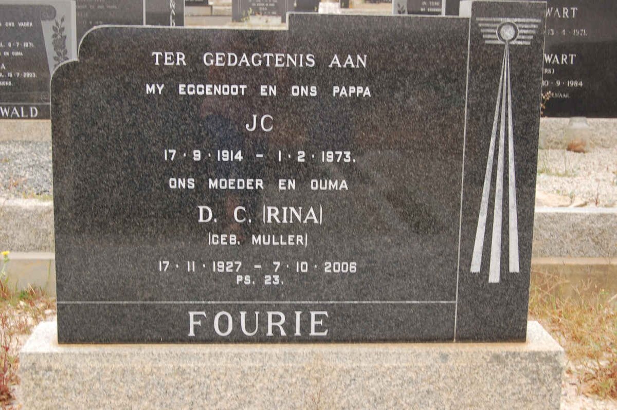 FOURIE J.C. 1914-1973 &amp; D.C. MULLER 1927-2006