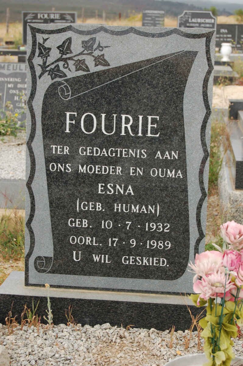 FOURIE Esna nee HUMAN 1932-1989