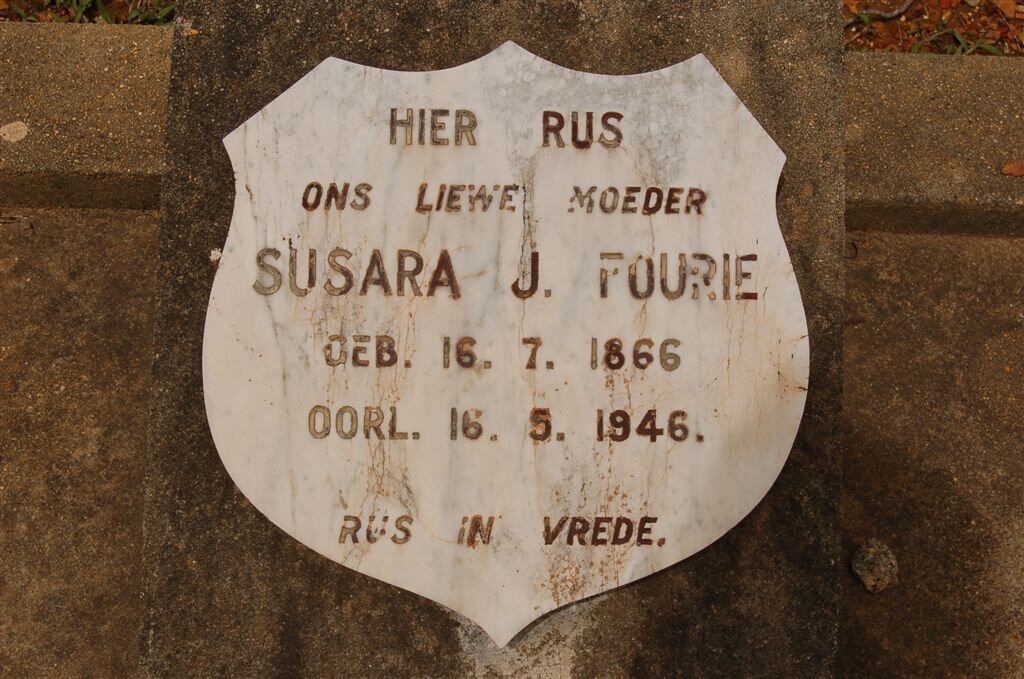 FOURIE Susara J. 1866-1946