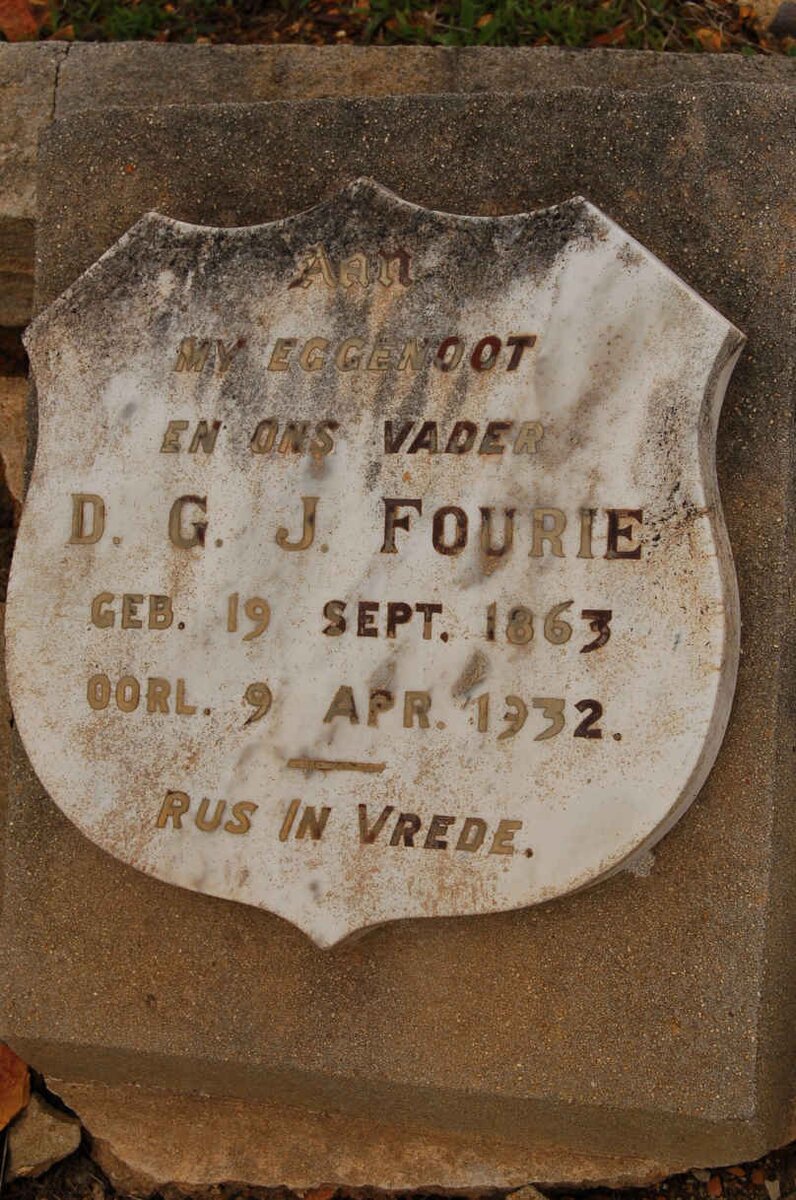 FOURIE D.G.J. 1863-1932